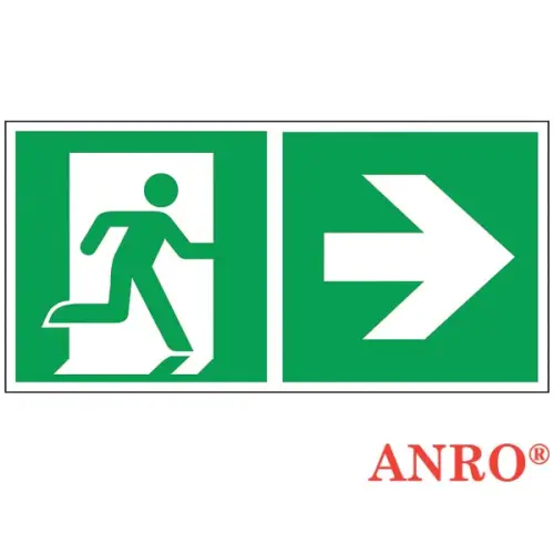 Znak ewakuacyjny „Kierunek do wyjścia w prawo i prosto (za drzwiami)” 150 x 300 Z-E002-1 ANRO